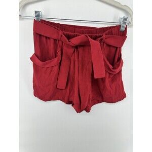 VIKTORIA AND WOODS Shorts Womens  1 / AU 8 Copper Red Pleated Pocketed Viscose